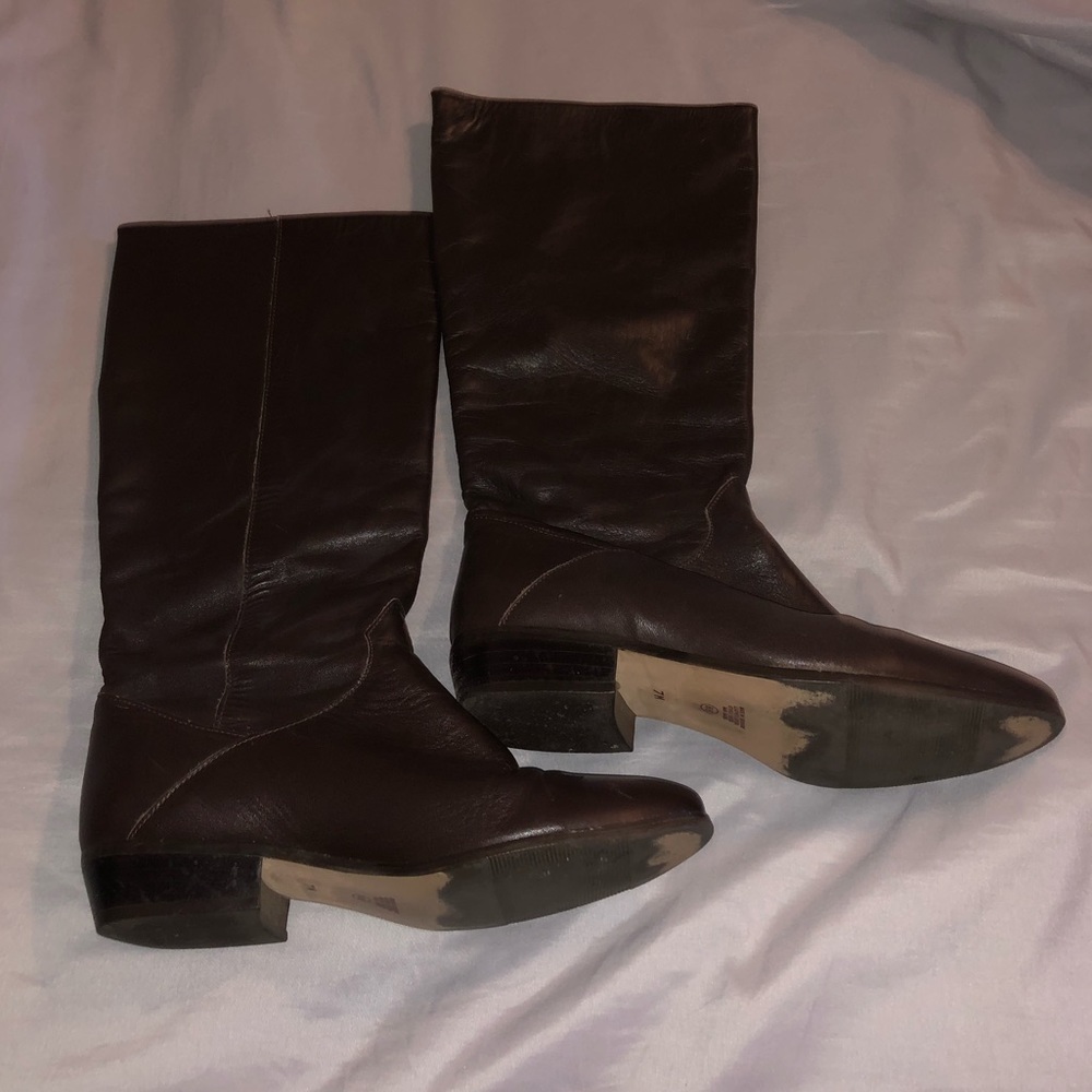 Brown mid-calf boots